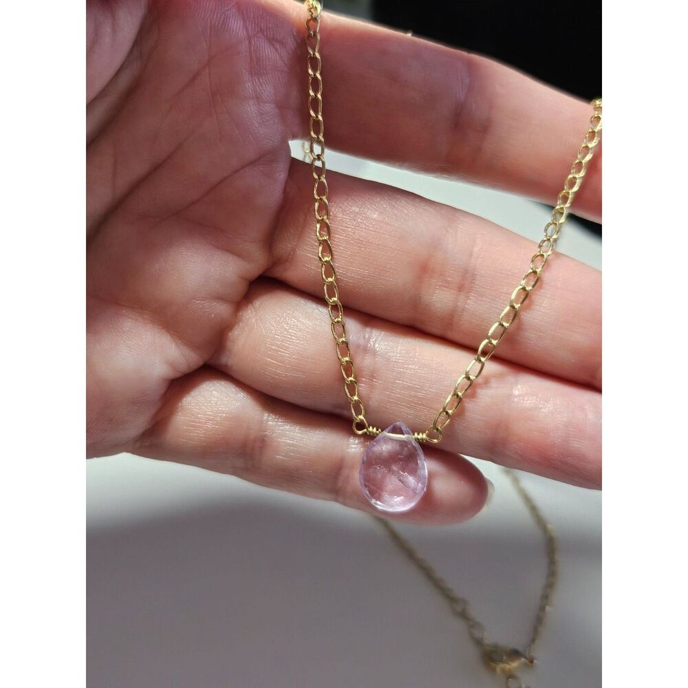 Luna Norte 14K Yellow Gold Plated Amethyst Necklace 17-19"